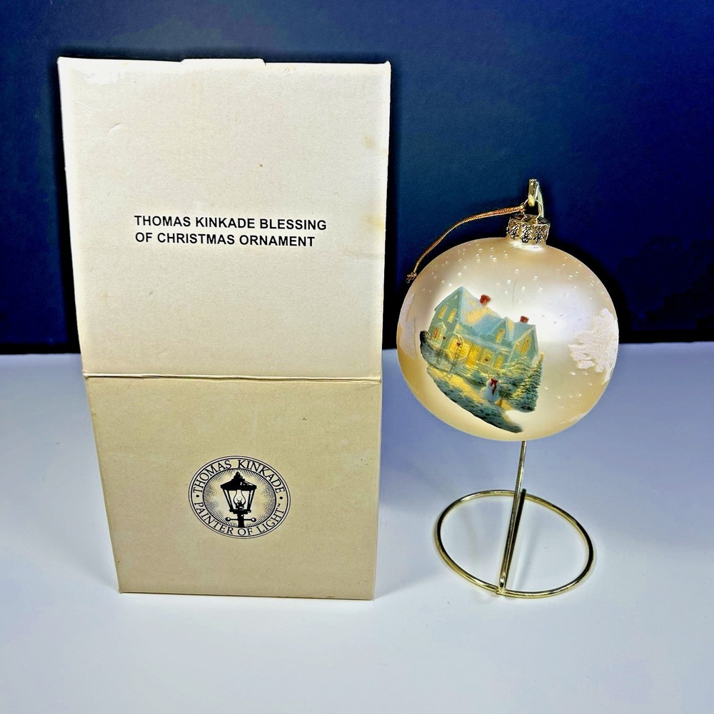 THOMAS KINKADE "BLESSINGS OF CHRISTMAS" ORNAMENT  IN BOX  MADE FOR AVON 2003
